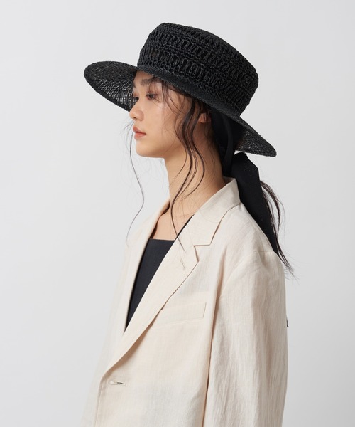 「La Maison de Lyllis」 ストローハット FREE ブラック レディース_画像5