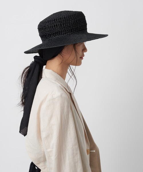 「La Maison de Lyllis」 ストローハット FREE ブラック レディース_画像8