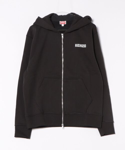美品✨ KENZO ケンゾー コットン 刺繍 ジップパーカー XL ブラック ケンゾー パーカー（サイズ（S/M/L）：LL（XL））のおすすめ人気
