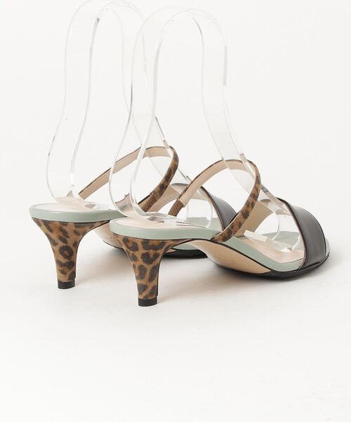 「NEBULONI E」 レオパードヒールサンダル 37 グリーン レディース_画像2