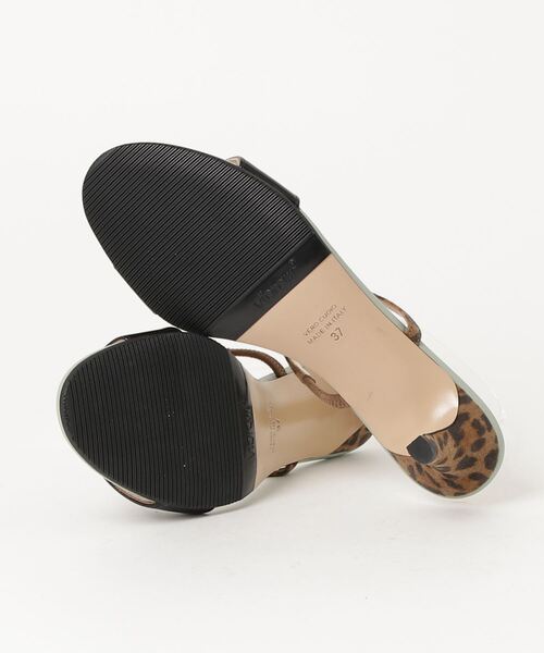 「NEBULONI E」 レオパードヒールサンダル 37 グリーン レディース_画像3