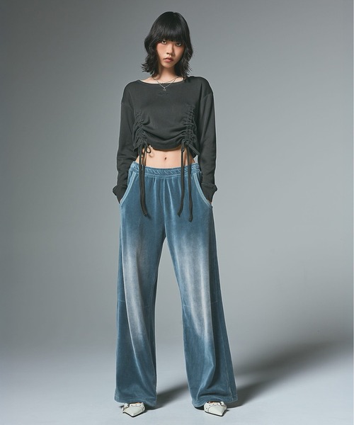 X-girl（エックスガール） tシャツ FADED DRAWSTRING L/S TOP