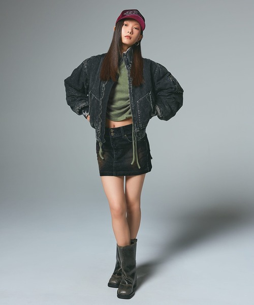 X-girl（エックスガール） tシャツ FADED DRAWSTRING L/S TOP