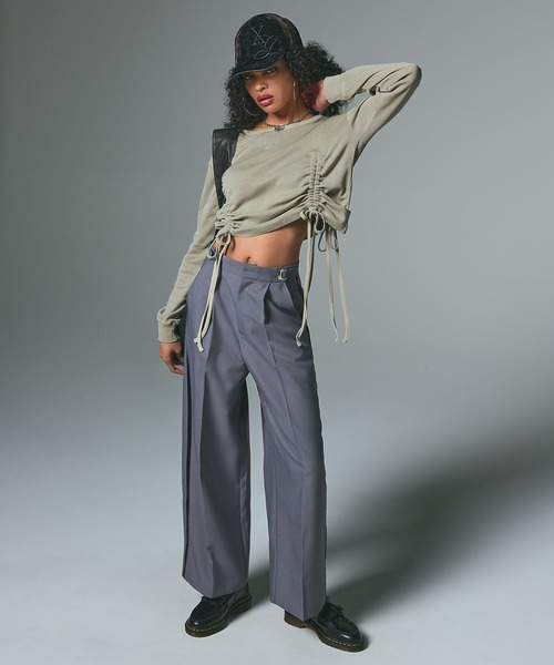 X-girl（エックスガール） tシャツ FADED DRAWSTRING L/S TOP