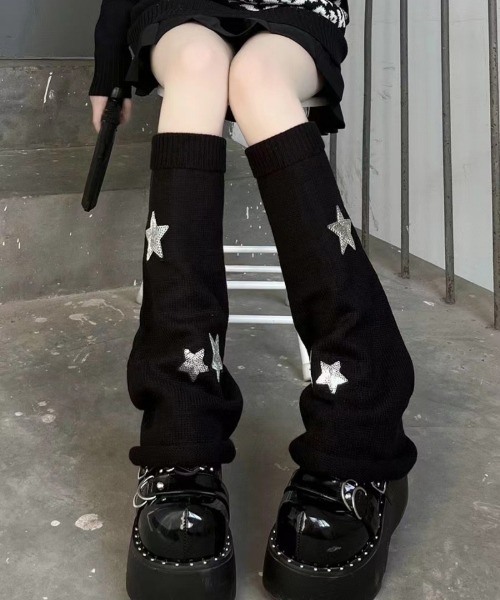 手袋 Y2K 星柄 ニットレッグウォーマー レディース : ZOZOTOWN Yahoo