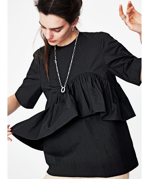 「styling/」 半袖チュニック ONE SIZE ベージュ レディースの画像