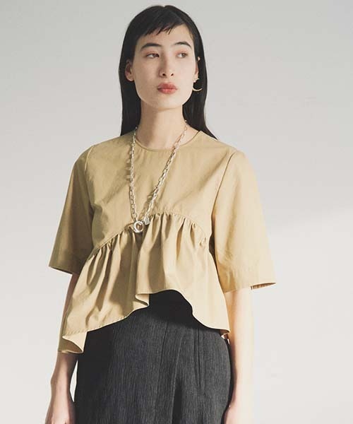 「styling/」 半袖チュニック ONE SIZE ベージュ レディースの画像