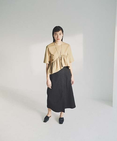 「styling/」 半袖チュニック ONE SIZE ベージュ レディースの画像
