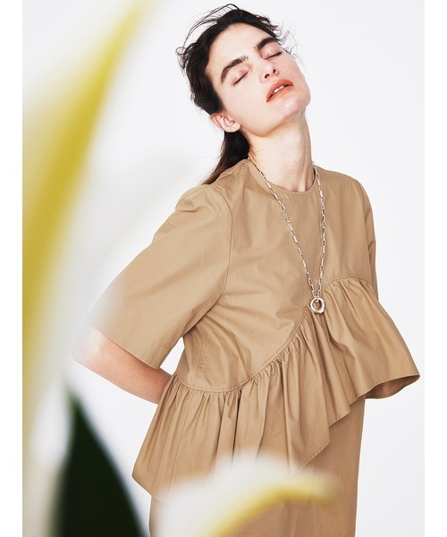 「styling/」 半袖チュニック ONE SIZE ベージュ レディースの画像