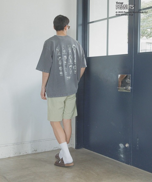 「PEANUTS」 半袖Tシャツ LARGE ネイビー メンズ_画像7