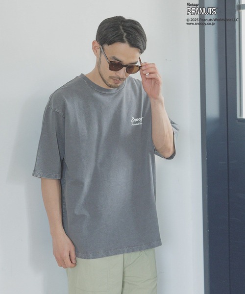 「PEANUTS」 半袖Tシャツ LARGE ネイビー メンズ_画像8