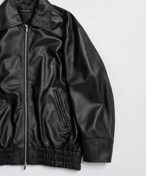 メゾンスペシャル　MaisonSpecial エコレザージップブルゾン MAISON SPECIAL（メゾンスペシャル） ブルゾン アウター Oversized