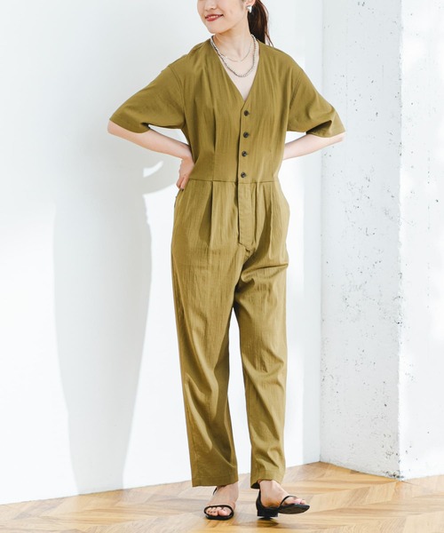 「F by ROSSO」 オールインワン 36 カーキ レディース_画像6