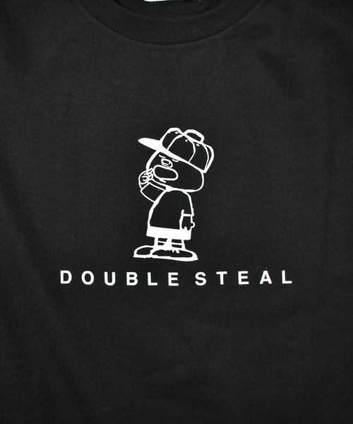 「DOUBLE STEAL」 半袖Tシャツ MEDIUM ダークグリーン メンズ_画像4