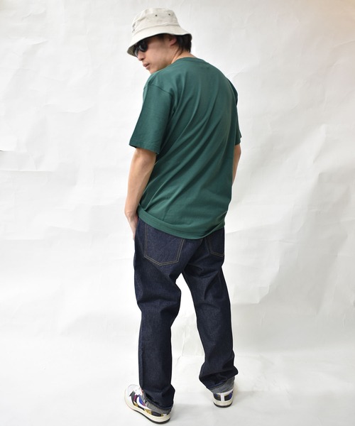 「DOUBLE STEAL」 半袖Tシャツ MEDIUM ダークグリーン メンズ_画像8