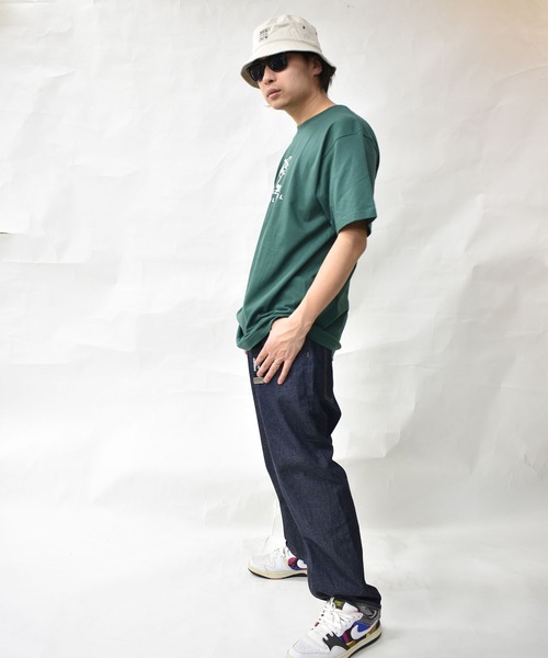 「DOUBLE STEAL」 半袖Tシャツ MEDIUM ダークグリーン メンズ_画像9