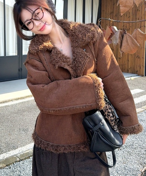 SHEENA（シーナ） ムートンコート ボアコート トグルボタンフェイク