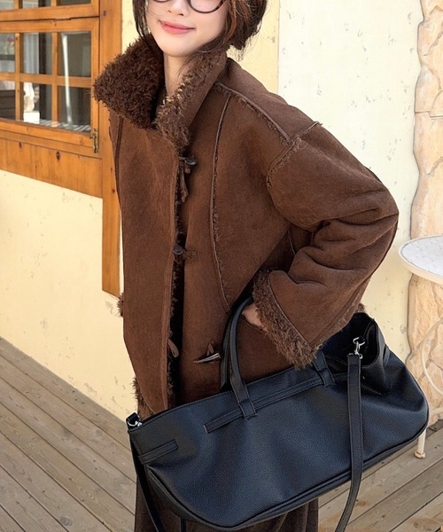 SHEENA（シーナ） ムートンコート ボアコート トグルボタンフェイク