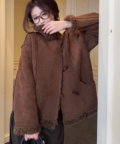 【はしなお】ISHIZU OFFICE ムートン コート ジャケット セール】LUCY/【25年秋冬新作】B-3ジャケット（ムートンコート）｜LUCY