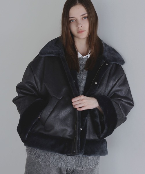 SOCCE ムートンジャケット ムートンコート ルーズシルエットフェイク