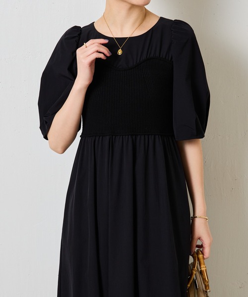 「COLLAGE GALLARDAGALANTE」 ドッキングワンピース FREE ブラック レディース_画像6