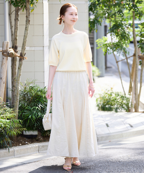 「SLOBE IENA」 半袖ニット FREE ネイビー レディース_画像2