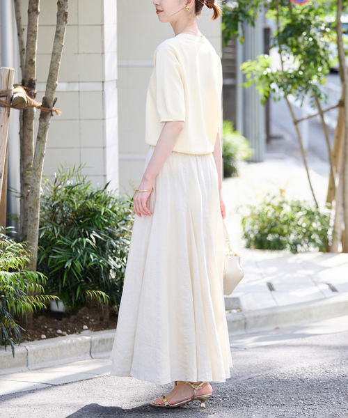 「SLOBE IENA」 半袖ニット FREE ネイビー レディース_画像3