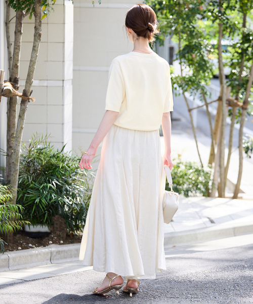 「SLOBE IENA」 半袖ニット FREE ネイビー レディース_画像4