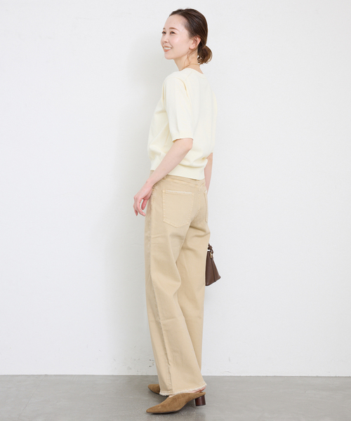 「SLOBE IENA」 半袖ニット FREE ネイビー レディース_画像8