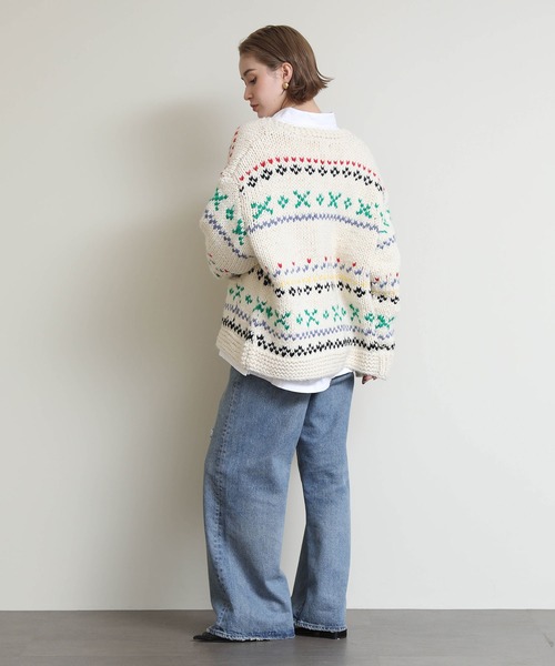 カーディガン ハンドメイドカウチンカーディガン レディース