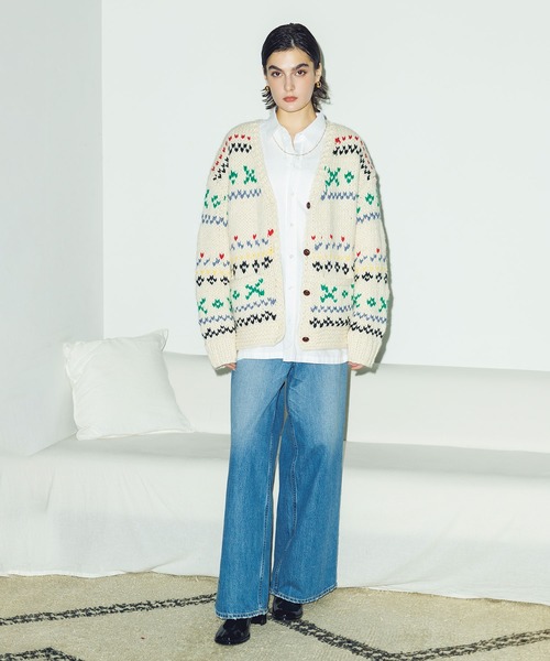 カーディガン ハンドメイドカウチンカーディガン レディース