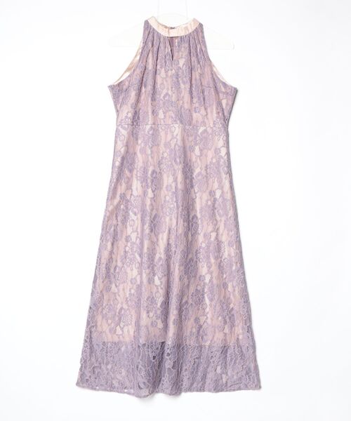「RUIRUE BOUTIQUE」 レース長袖ワンピース L パープル レディース_画像3