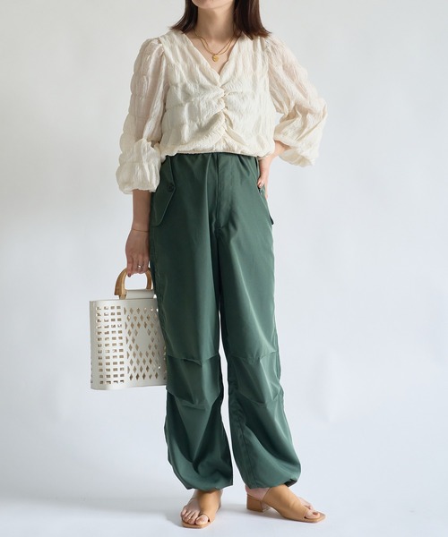 「SETUP7」 「Maison breeze」カーゴパンツ S ダークグリーン レディース_画像7