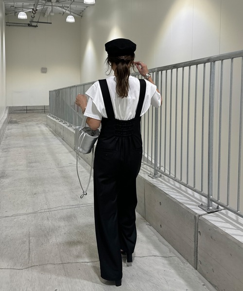 「ISOOK」 オーバーオール FREE ブラック レディース_画像3