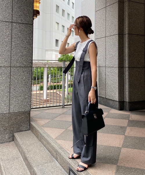 「ISOOK」 オーバーオール FREE ブラック レディース_画像4