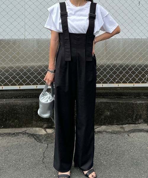 「ISOOK」 オーバーオール FREE ブラック レディース_画像8