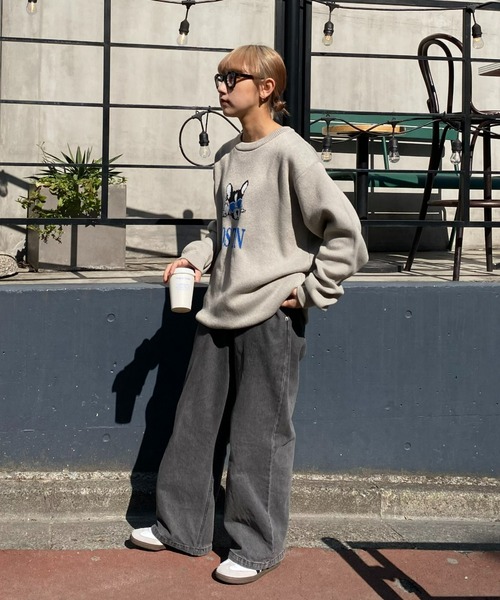 「SOUNDSGOOOOD」 長袖ニット LARGE ネイビー メンズ_画像6