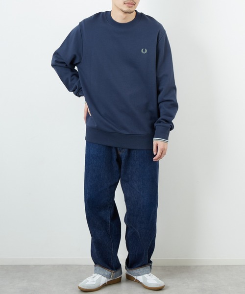 FRED PERRY/フレッドペリークルーネック スウェットトレーナーネイビーM FRED PERRY（フレッドペリー） トレーナー スウェット ワンポイント