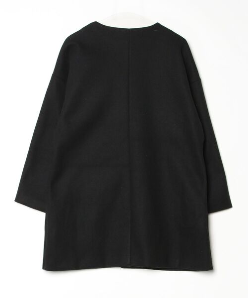 「AMAJI」 ノーカラーコート LARGE ブラック レディース_画像2