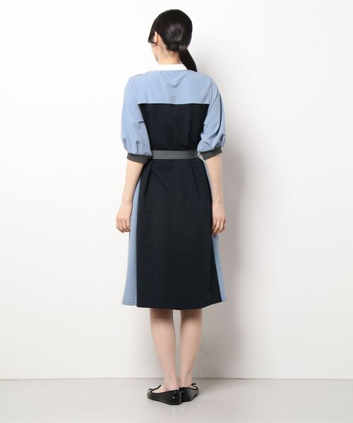 「179/WG」 半袖ワンピース MEDIUM ネイビー レディース_画像3