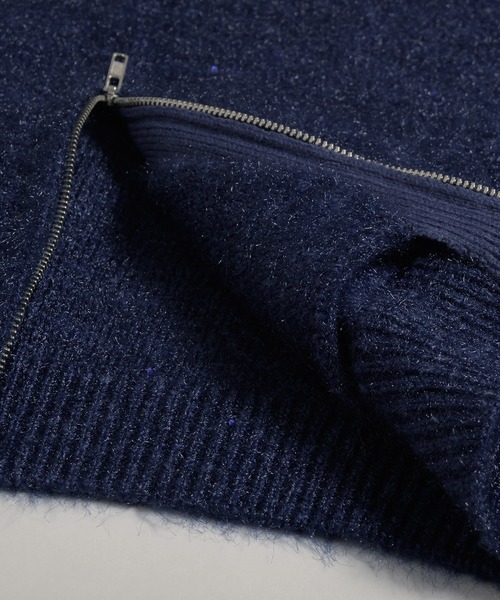 「MUHET」 ニットカーディガン FREE チャコールグレー レディース_画像9