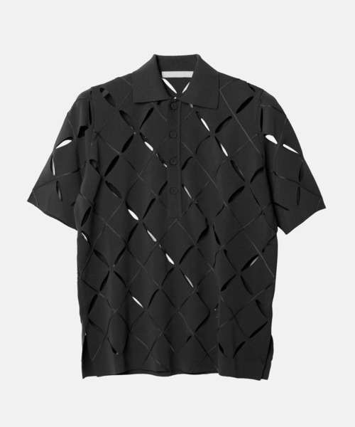 ニット セーター アーガイルカットアウトポロニット / Argyle Cut-Out Polo Knit レディースの画像