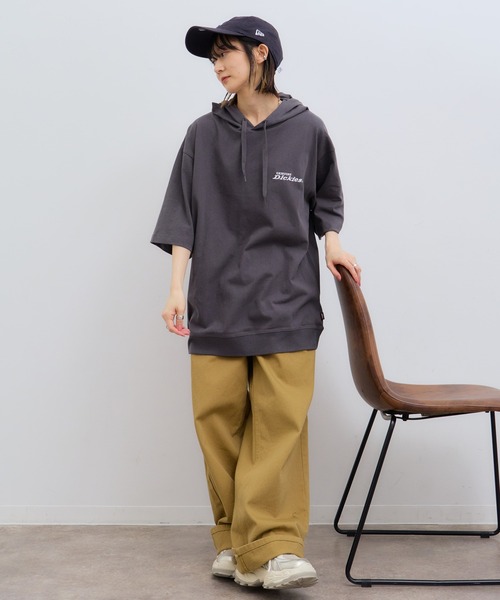 完売品⭐︎genzai ゲンザイ センターロゴ刺繍 バックプリント パーカー L Dickies（ディッキーズ） パーカー 「GENUINE DICKIESジェニュイン