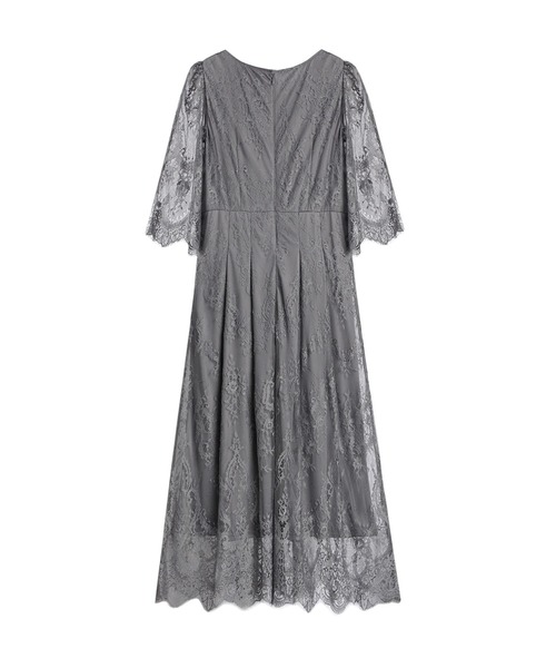 「DRESS PLUS」 7分袖ワンピース L チャコール レディース_画像5