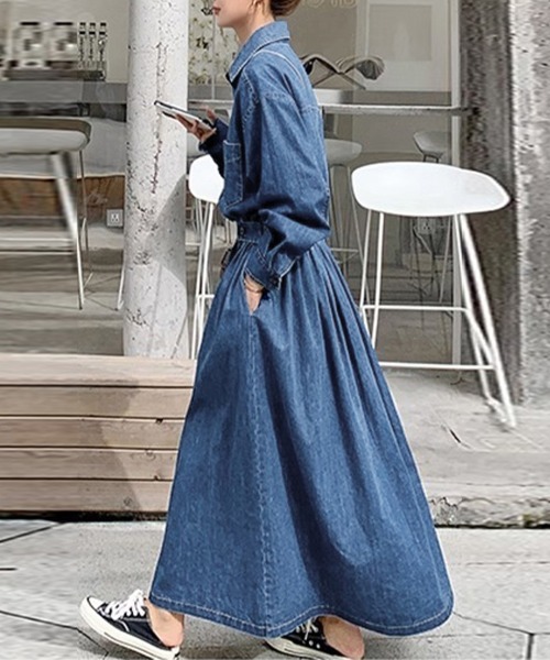 【美品】Jours+ Espoir シャツワンピース 3L夏ワンピ ネイビー ONEP STAR」 「milabeier」シャツワンピース X-LARGE ダークブルー