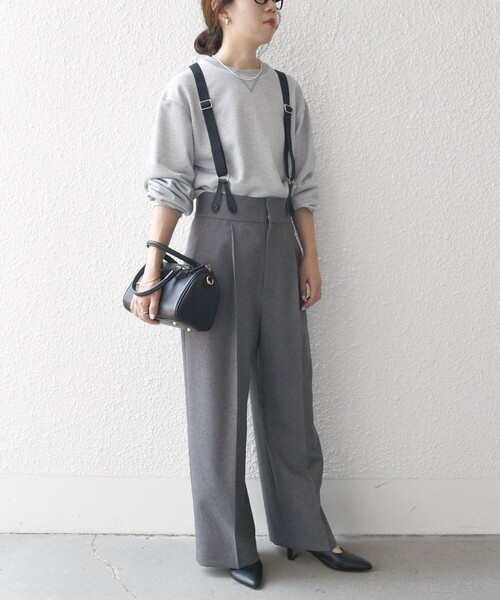 「SHIPS any」 パンツ 38 チャコールグレー レディース_3