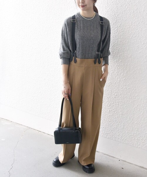 「SHIPS any」 パンツ 38 チャコールグレー レディース_8