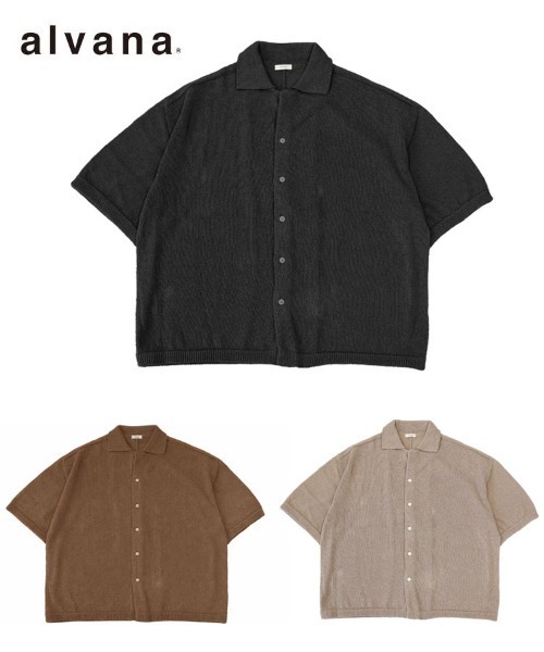 STYLISE シャツ 「alvana」WASHI OPEN COLLAR SHIRTS KNIT / 3カラー