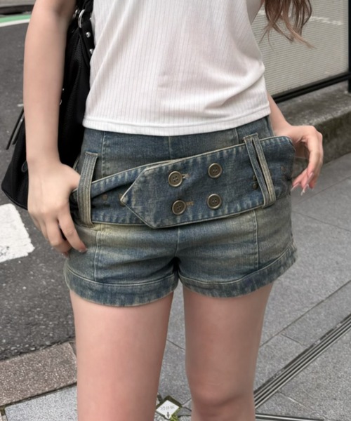 Ray Cassin（レイカズン） パンツ 太ベルトマイクロショートパンツ
