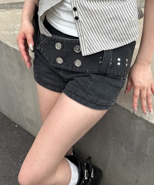 Ray Cassin（レイカズン） パンツ 太ベルトマイクロショートパンツ
